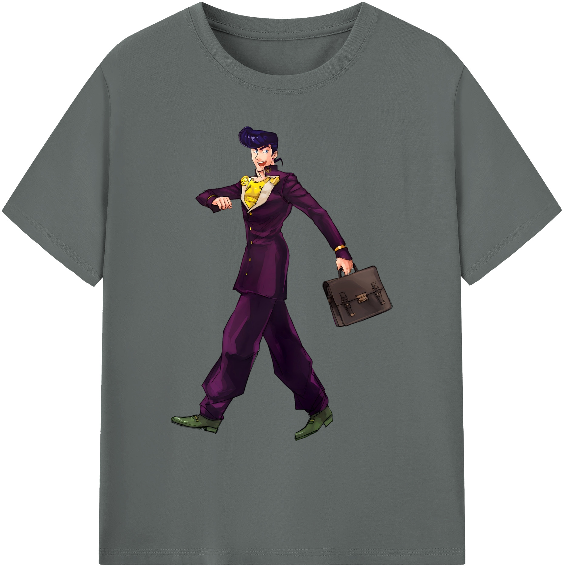 （画像用） ジョジョの奇妙な冒険 ひがしかた じょうすけ JoJo's Bizarre Adventure Higashikata Josuke 綿100％ メンズ半袖Tシャツ｜肌触りやわらか＆通気性